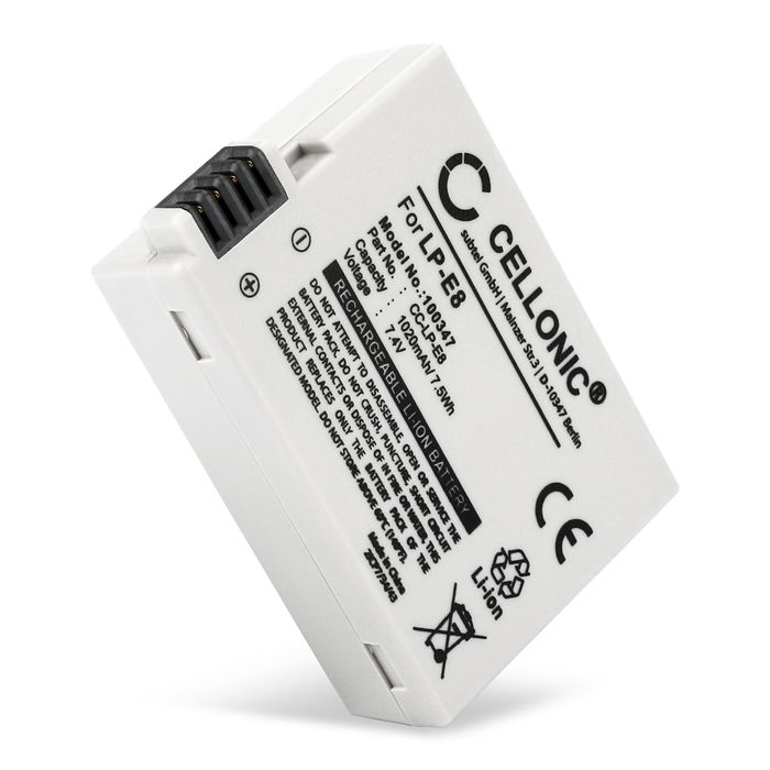 Canon LP-E8 Batería 1020mAh 7.2V - 7.4V de CELLONIC