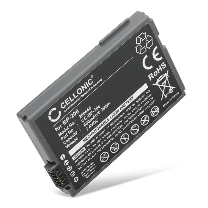 Batería para Canon DC100 DC201 DC95 DC10 DC20 DC210 BP-208,BP-208DG (700mAh, 7.4V) de CELLONIC