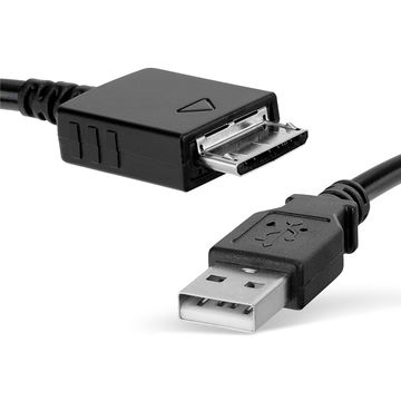 Cable USB para Sony Walkman NW-A55L NWZ-ZX2, NWZ-A15, -A10, NWZ-A816, -A818, NWZ-E858, NWZ-ZX1, -ZX100 - Cable de Carga y Datos 1m 1A negro PVC