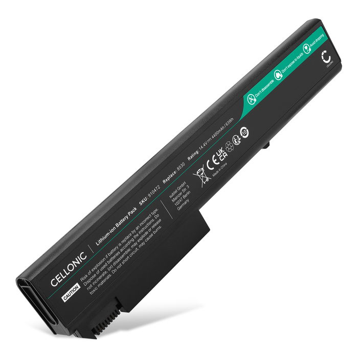 Batería HP para ordenador portátil HP EliteBook 8740w, 8540p, 8540w, 8730w, 8530p, 8530w, 8740p, 8730p, TD06, AT908AA, KU531AA 4400mAh 14.4V  de CELLONIC