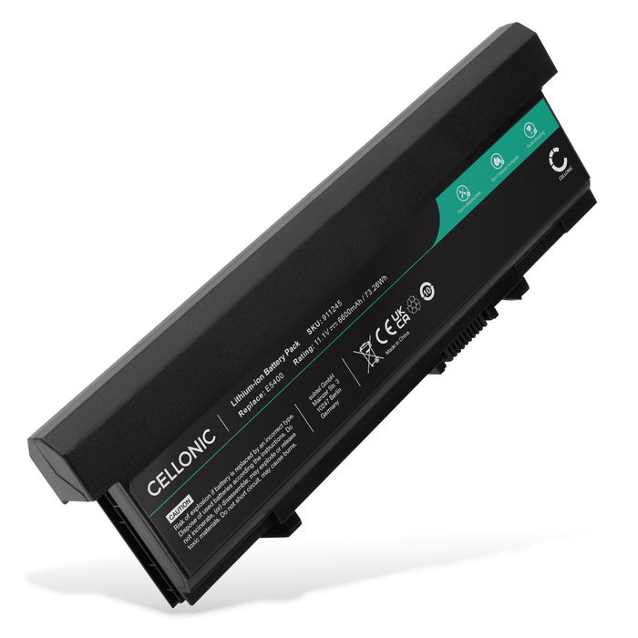 Batería Dell para ordenador portátil Dell Latitude E5550, E5500, E5410, E5510, E5400, PP32LA, MT196, KM742, KM760, RM661 6600mAh 11.1V  de CELLONIC