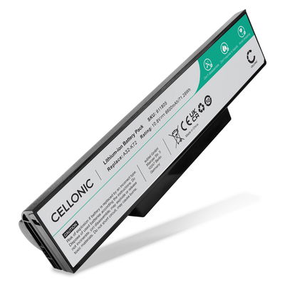 Batería ASUS para ordenador portátil ASUS X73S, X72J, X72D, A73S, K73S, K73SV, N73J, ASUS A32-K72 6600mAh 10.8V  de CELLONIC