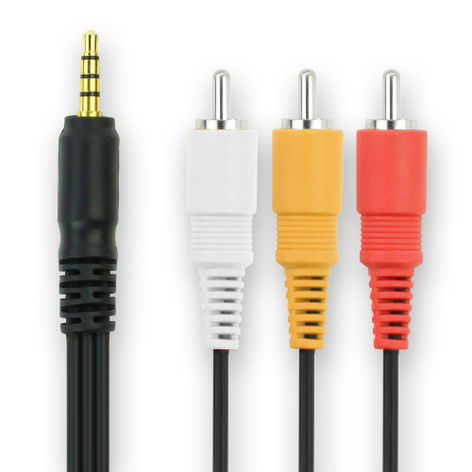 AV Video Cable for Canon PowerShot SX150 IS, G7; Digital IXUS 70, 75 – Black from subtel