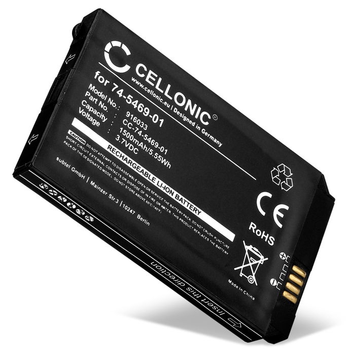 1x Battery for Cisco 7925G, 7926G, 7026G, 74-5468-01, CP-7925G-A-K9, CP-7925G-EX-K9, CP-BATT-7925G-STD 74-5469-01,U8ZBAE12 (1500mAh, 3.7V) from CELLONIC