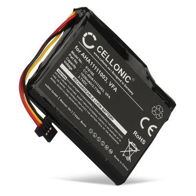 Batería para TomTom Via 1605, Start 60, Start 60 M, Start 60 EU, 4EN62, VF6D, AHA11111003 - 1020mAh 3.7V de CELLONIC