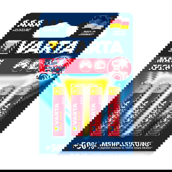 Batteries AAA  Varta Max Tech Varta 4703 4x