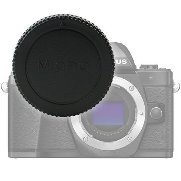 Tapa objetivo para Olympus MFT (OM-D E-M10 E-M5, Pen E-PL5 E-PL7 E-PL8 E-PL9 - BC-2) - Tapa de lente de Plastic y de color negro para cámaras de fotos, Funda antigolpes para lentes de cámara