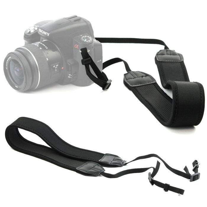 Panasonic Lumix DMC-FZ200 Correa universal ajustable (negra) para cámaras - longitud 1,10m
