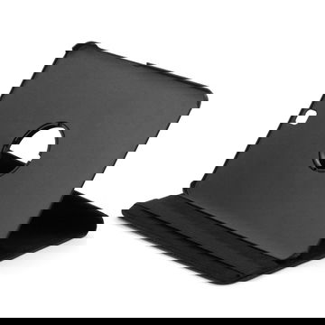 Funda tablets de subtel para Samsung Galaxy Tab S2 8.0 (SM-T710 / SM-T713 / SM-T715 / SM-T719), Funda para tablets en negro con soporte giratorio y cinta elástica, Protector de tablet de Cuero artificial