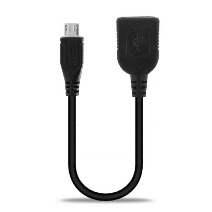 Cable USB OTG de 15cm de subtel para smartphone Huawei P Smart (2019) / P10 Lite / Y7 (2018) / Y6 (2018) / P8 Lite (2017) / P8 / Mate S / Y5 (2018) / Honor 8X - Adaptador OTG 2.0 con Micro USB a USB A