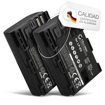 2x Batería para Canon 70D, Canon 5D Mark IV, Canon 80D, Canon 7D, Canon 5D Mark II, Canon 60D, Canon Mark III, Canon 5DSR, Canon 5DS, Canon 6D - 2x Batería para Cámaras Canon LP-E6 / LP-E6NH 2000mAh de CELLONIC