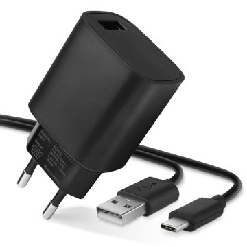 Cargador smartphone 15W Cable USB para HTC 10 / U11, Plus, Life / U12, Plus, Life / U Play / Desire 19 Plus / Bolt - Fast charger 3A con cable carga de 1m para teléfonos móviles