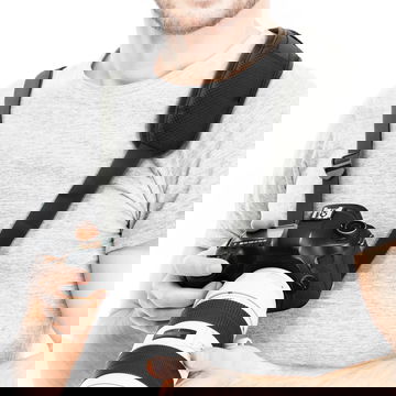 Correa de cámara universal con liberación rápida y rosca de 1/4 "pulgada de tornillo negro (longitud máxima de 1.50m ajustable)