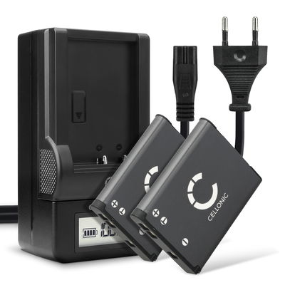 2x Bateria para cámaras Nikon CoolPix W150 W100, A100 A300, S33 S2600 S2700 S2800 S3100 S3300 S3500 S3700 - EN-EL19, NP-BJ1 700mAh + Cargador rápido MH-66 Baterías recargables