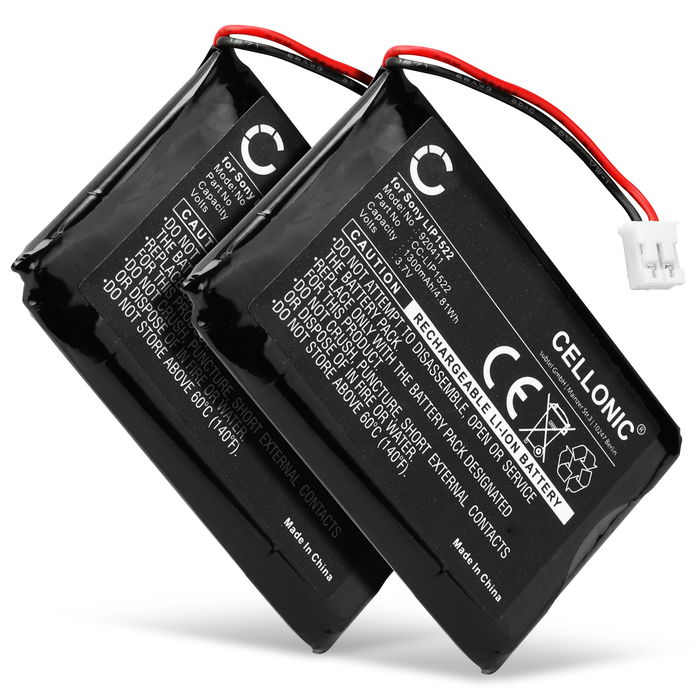 2x Batería mando PS4 V1 (2013) - DualShock 4 v1 LIP1522 (1300mAh), Batería de repuesto para mando 1 ª Edición Playstation 4
