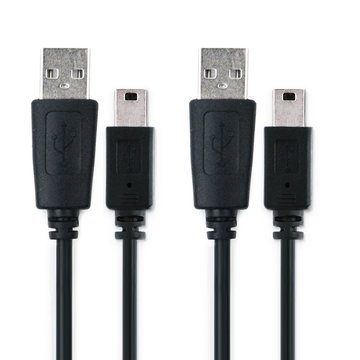 2x Cable USB para Philips GoGear Vibe SA4VBE04 SA4VBE08 Raga SA4RGA04 Muse SA2MUS SA3MUS - Cable de Carga y Datos 1m 1A negro PVC