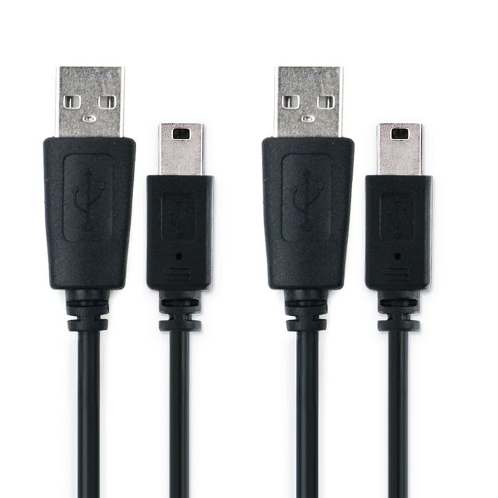 2x Cable USB para Philips GoGear Vibe SA4VBE04 SA4VBE08 Raga SA4RGA04 Muse SA2MUS SA3MUS - Cable de Carga y Datos 1m 1A negro PVC