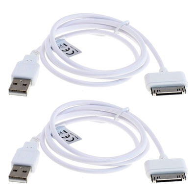 2x Cable USB para Apple iPod Mini 1. & 2. Gen Nano 1. - 6. Gen Touch 1. - 4. Gen MA591G - Cable de Carga y Datos 1m blanco