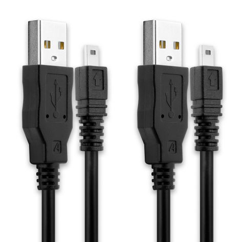 2x Cable de datos CELLONIC, 8 Pin Camera Mini USB B a USB A, 1.5m Nikon 1 V1; Coolpix S2600, S3300, A900, B500; D3300; D3200; D750; D5200; D5300