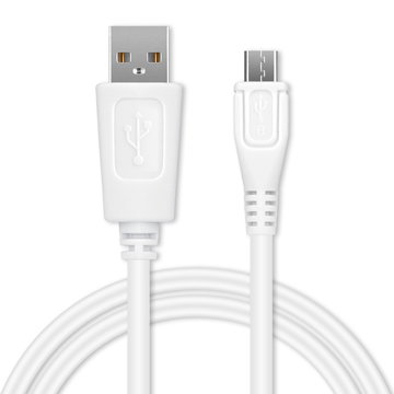 Cable USB para Alcatel 1X, 1S, 3X (2018), 3, 3V / A7 / Idol 5 / Flash Plus 2 / OneTouch / Pixi - Cable de Carga y Datos 1m 1A blanco PVC