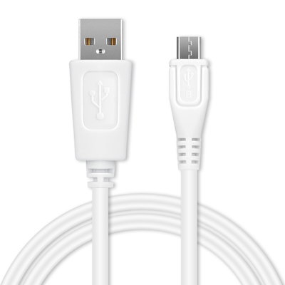 Cable USB para CUBOT King Kong / J3 / P20 / X18 Plus, X18 / Note S / R9 / Nova / Max / Magic - Cable de Carga y Datos 1m 1A blanco PVC