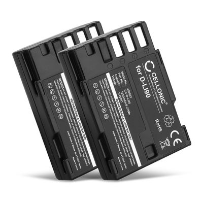 2x Bateria Pentax D-LI90 1250mAh - D-Li90, Batería recargable para camaras Pentax 645D 645Z K-01 K-1 II K-3 II K-5 K-5 II K-5 IIs K-7