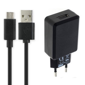 Cargador smartphone 15W Cable USB para bq Aquaris X / X Pro / X2 / X2 Pro / C - Fast charger 3A con cable carga de 1m para teléfonos móviles