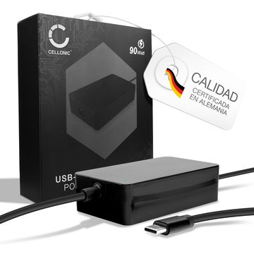 Cargador para notebooks USB C Notebooks, Tablets, Smartphones - Fuente Alimentación 90W, PD Power Delivery | 5V-20V Cable de Carga 2.9m Alimentador CC-PD90