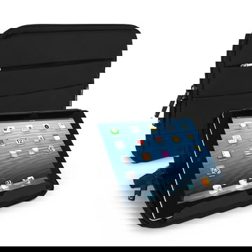 Funda para tablets de 10.1 pulgadas CELLONIC nylon negro universal - Funda protectora para tablets con función de soporte, burbujas antigolpes y bolsillo delantero | Funda impermeable