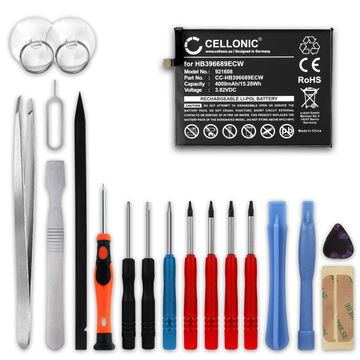 Bateria Huawei Mate 9 / 9 Pro HB396689ECW 4000mAh + set de herramientas (18 pzas.), Batería larga duración para smartphones Huawei Mate 9 / 9 Pro