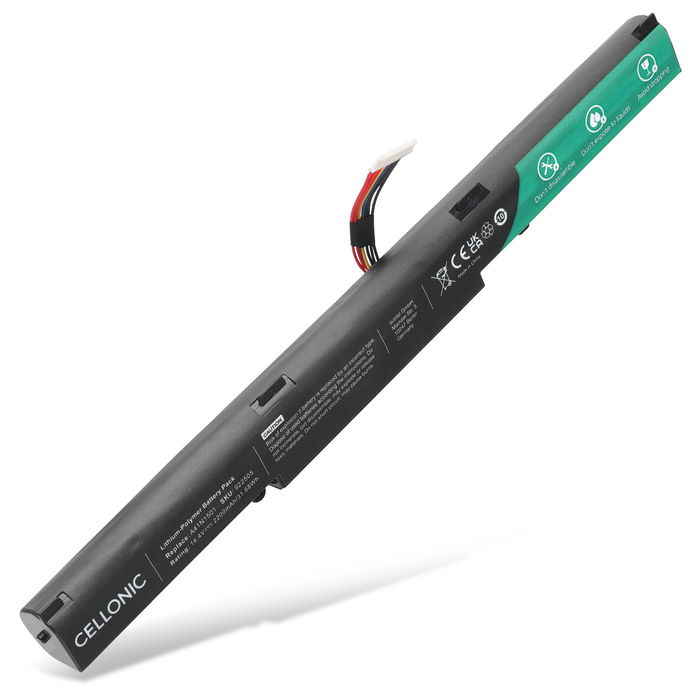 Battery for ASUS ROG GL752VW, N552V, GL752VW-T4179T, N552VW, N752VX, N752V, A41LK9H 14.4V 2200mAh from CELLONIC
