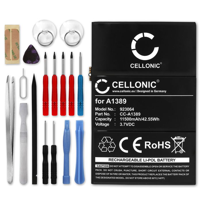 CELLONIC Replacement Tablet Battery for Apple iPad 3 / 4 + 17-Tool Tablet Repair Kit - A1389 11500mAh
