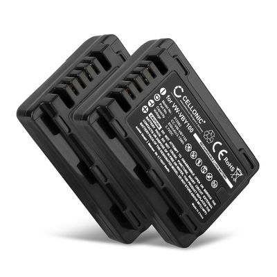 2x Battery for Panasonic HC-V110, HC-V130, HC-V201 VW-VBY100 (850mAh, 3.7V) from CELLONIC