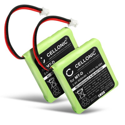 2x Bateria DeTeWe 5M702BMX 600mAh - , Batería larga duración para teléfonos AVM Fritz Fon MT-D, Audioline Slim DECT 500 502 580 582, Telekom Sinus 201