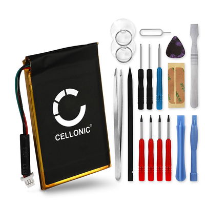 Batería para GPS Garmin Edge 605 / Edge 705 / Nüvi 465 - 361-00019-12 (1250mAh) + Juego de herramientas Batería recargable, Batería de repuesto