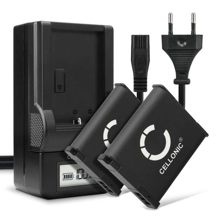 2x Panasonic Lumix DMC-TZ40 Batería 1050mAh 3.6V - 3.7V + Cargador de CELLONIC