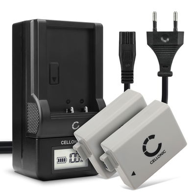 2x Bateria para cámaras Canon EOS 1000D EOS 500D EOS 450D EOS Rebel XS - LP-E5 1020mAh + Cargador rápido LC-E5 CBC-E5 Baterías recargables