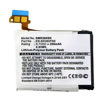Bateria Samsung B1230J1EA, EB-BR380FBE, PGF582224H 250mAh - B1230J1EA, EB-BR380FBE, PGF582224H, Batería larga duración para smartwatch Samsung Gear 2 (SM-R380) / Gear 2 Neo (SM-R381)