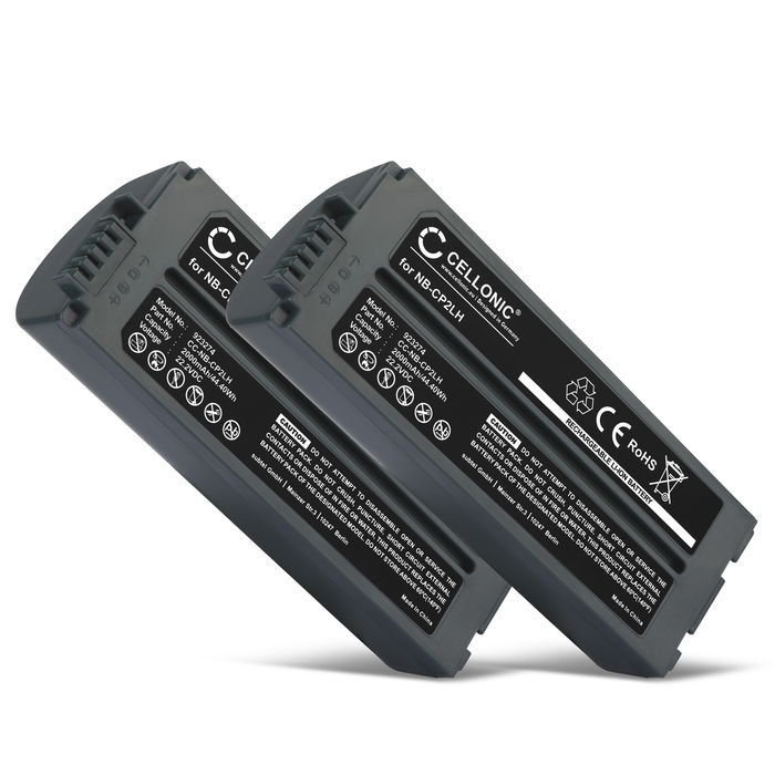 2x Canon Selphy CP1500 Batería 2000mAh de Cellonic