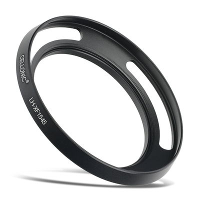 LH-XF1545 Cámara Parasol para Fuji Fujinon XC 15-45mm F3.5-5.6 OIS PZ – Metal rosca Circular / Cilíndrico Parasol de CELLONIC