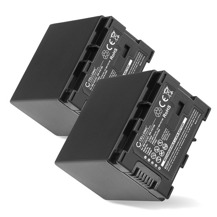 2x Batería para JVC GZ-HM650 GZ-MG750 GZ-MS110 GZ-MS210 GZ-MS215 GZ-MS216 BN-VG107 -VG108 -VG114 -VG121 (4450mAh, 3.7V) de CELLONIC
