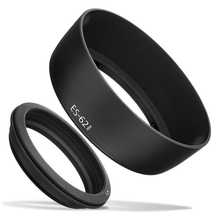 ES-62 II Cámara Parasol para Canon EF 50mm f/1.8 II – Plastic bayoneta Circular / Cilíndrico Parasol de CELLONIC