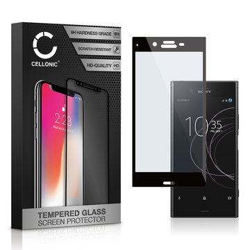 Protector pantalla móvil Sony Xperia XZ1 autoadhesivo de CELLONIC - Screen protector, (Calidad HD / 3D Full Cover / 0,33mm / 9H)