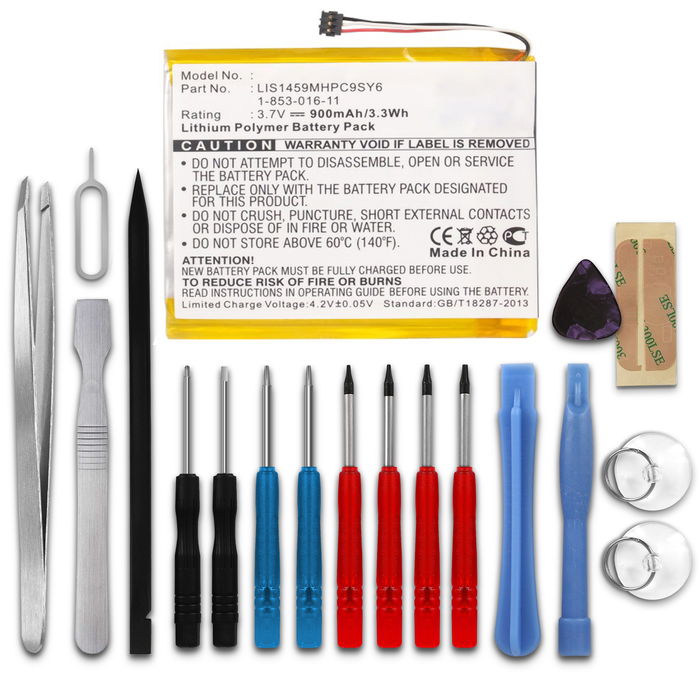 Sony PRS-650 Batería 900mAh 3.7V + Juego de herramientas de subtel