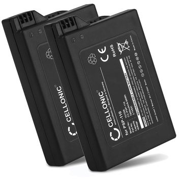 Repuesto de 2 baterias Sony PSP-110 1800mAh - 2x Batería de ion de litio de larga duración para consolas Sony PSP-1000 / PSP-1004