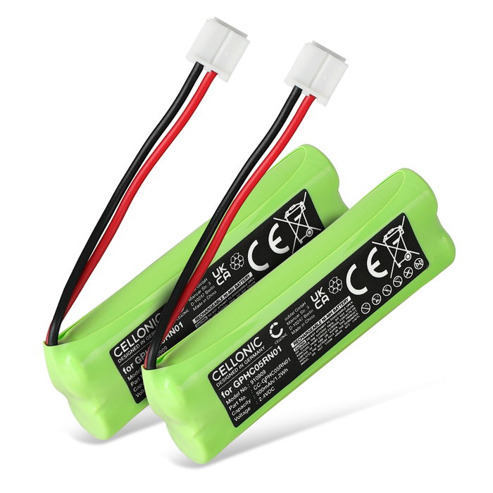 2x Bateria Swissvoice GPHC05RN01 500mAh - , Batería larga duración para teléfonos Swissvoice DP500, Audioline Monza, Medion Life S63062, S63065, MD82973