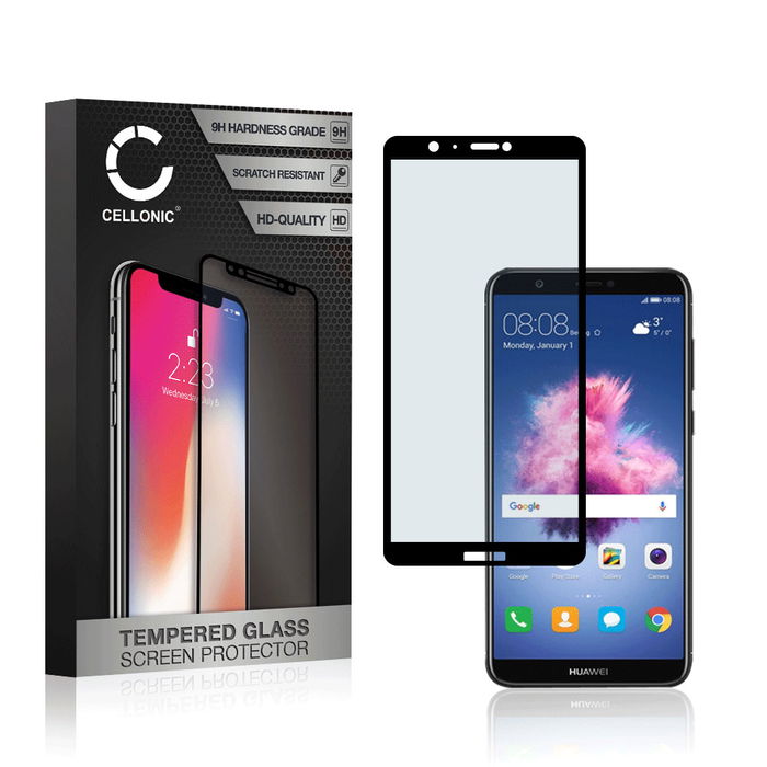Huawei P Smart (2018) Protector de pantalla de vidrio 9H para móviles - Cristal templado 3D Full Cover de CELLONIC