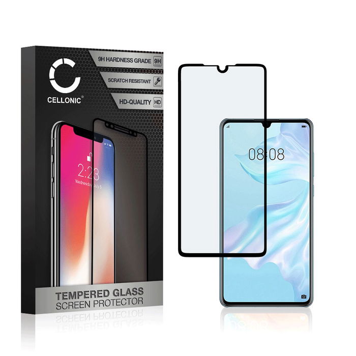 Protector pantalla móvil Huawei P30 autoadhesivo de CELLONIC - Screen protector, (Calidad HD / 3D Case-friendly / 0,33mm / 9H)