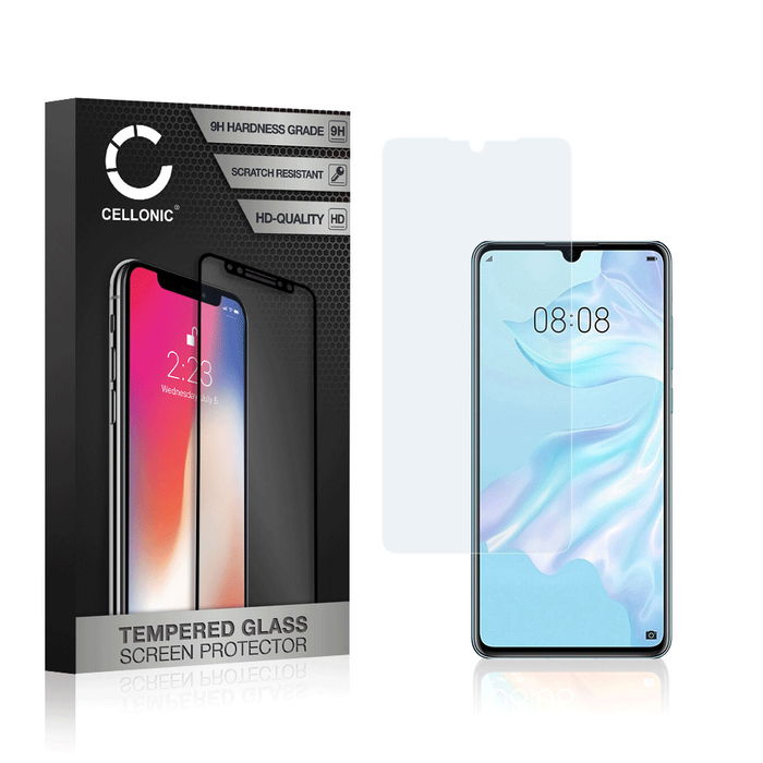 Protector pantalla móvil Huawei P30 autoadhesivo de CELLONIC - Screen protector, (Calidad HD / 3D Case-friendly / 0,33mm / 9H)