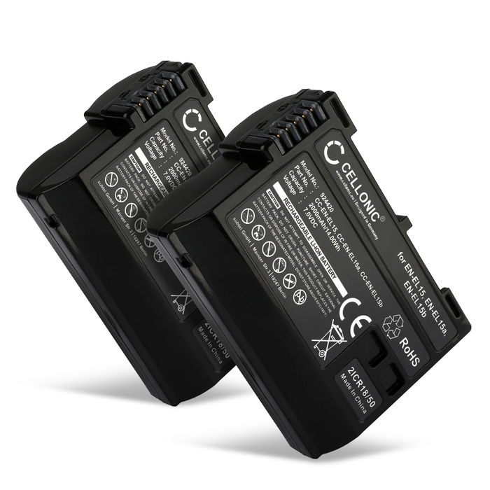 2x Nikon ZR Batería 2000mAh de Cellonic